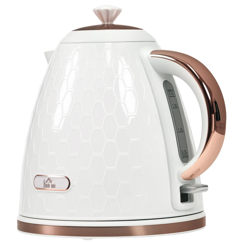 HOMCOM 3kW Rapid Boil Honeycomb Kettle - Cream