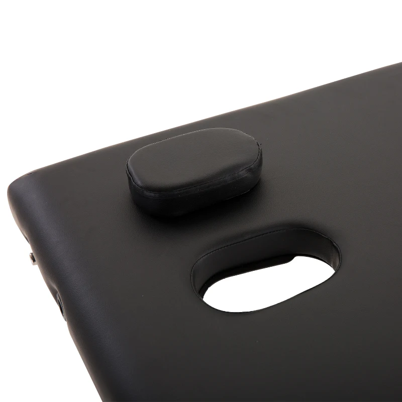 HOMCOM 2 Section Portable Foldable Lightweight Aluminium Massage Table Couch Beauty Bed with FREE Carry Bag Black