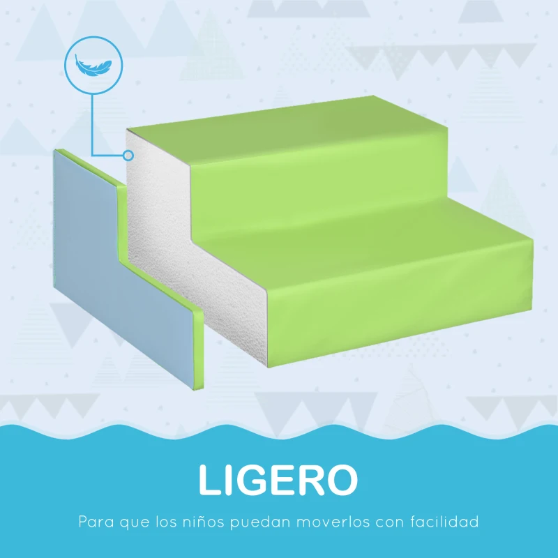 HOMCOM Juego de 6 Bloques de Construcción Figuras de Construcción Juguete para Aprendizaje para Escalar y Gatear Multicolor