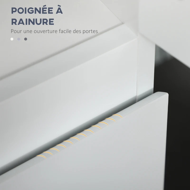 kleankin Meuble colonne rangement salle de bain 2 placards 3 étagères réglables style contemporain 30 x 28 x 152,5 cm blanc