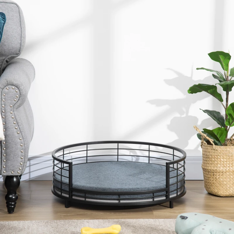 PawHut Raised Pet Bed, with Soft Cushion, for Small Dogs - Black