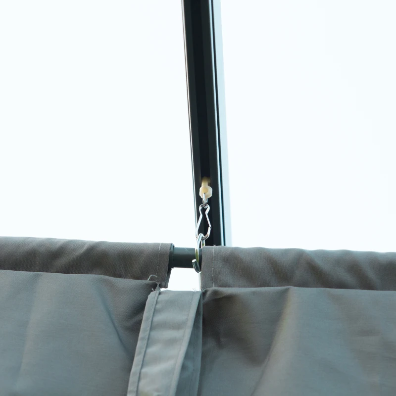 Outsunny Gazebo Pergola da Giardino 3x2m con Telo Scorrevole in Metallo e Poliestere, Grigio e Nero