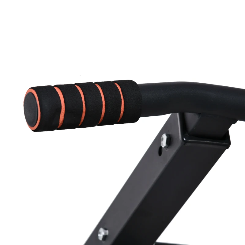 HOMCOM Barra per Trazioni a Muro in Acciaio con Imbottiture Antiscivolo, Carico Massimo 120kg, Nero