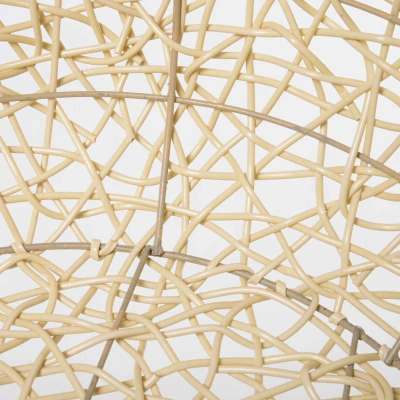 PawHut Cuccia per Gatti e Animali Domestici, Cesta in Rattan Beige con Cuscino in Cotone (Ф56 x 35 A cm)