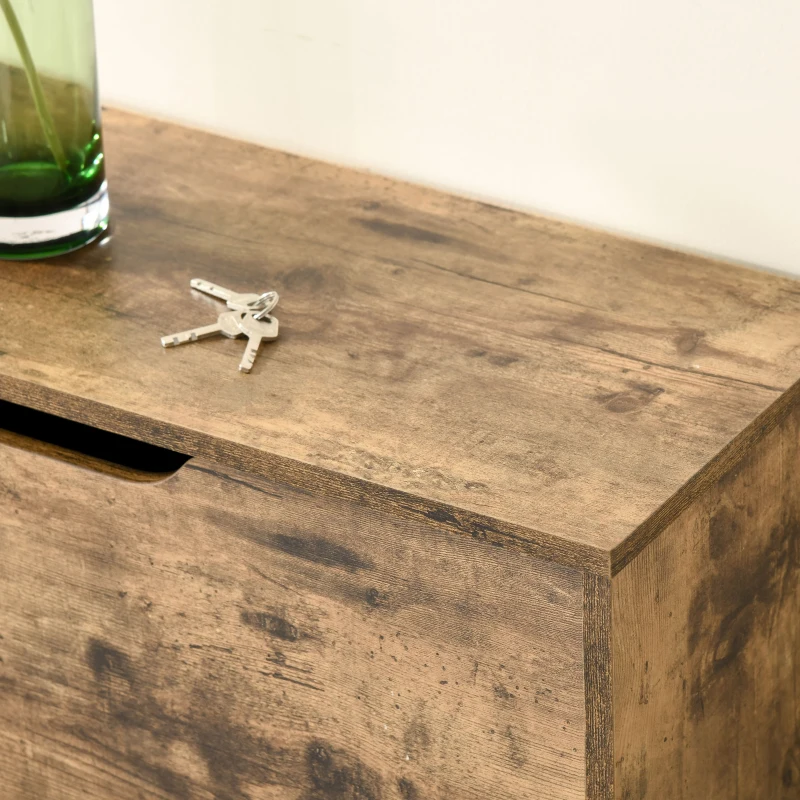 HOMCOM Mobile Scarpiera Salvaspazio a 3 Ante con Mensole Regolabili per 12-18 Scarpe, in Legno, 62.5x26x117.5cm, Marrone Rustico