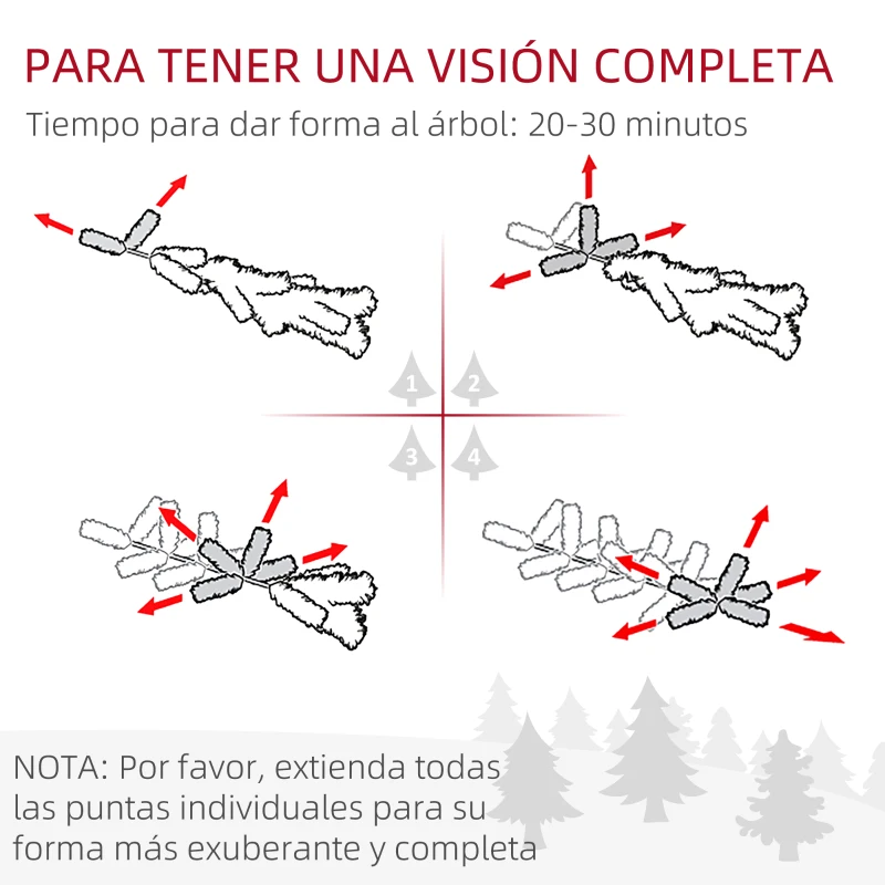HOMCOM Árbol de Navidad Artificial 180 cm con 536 Ramas Apertura Automática y Base Cruzad de Madera Decoración Ø90x180 cm Verde
