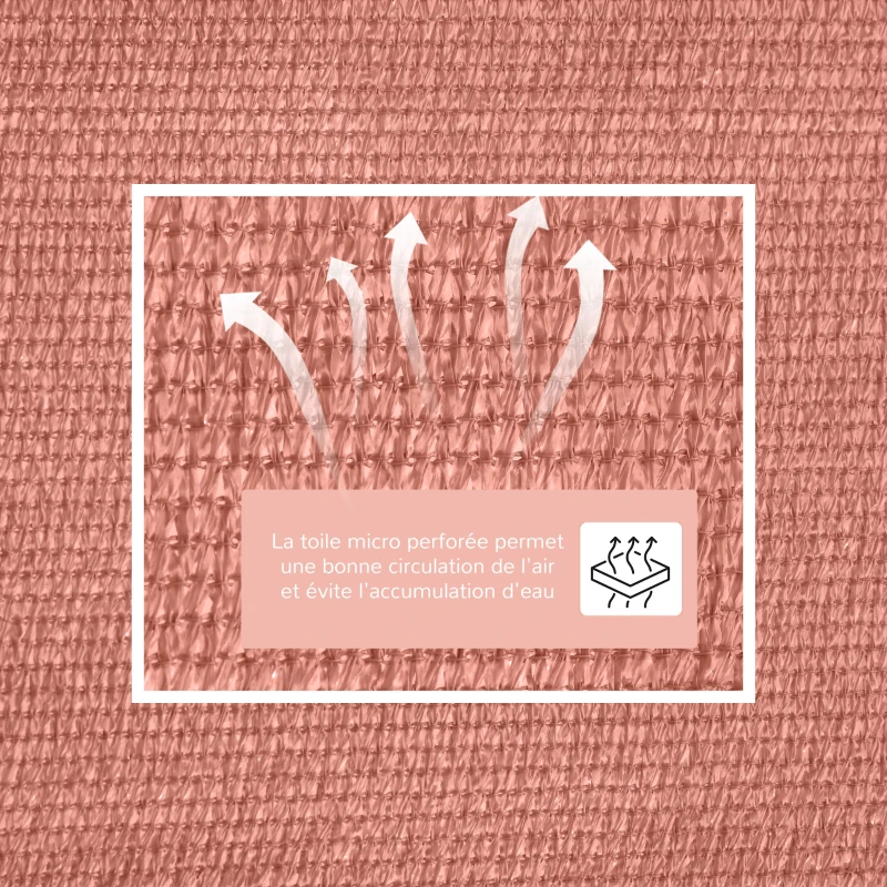 Outsunny Voile d'ombrage Triangulaire Grande Taille 4 x 4 x 4 m polyéthylène Haute densité résistant aux UV Coloris rouge rouille