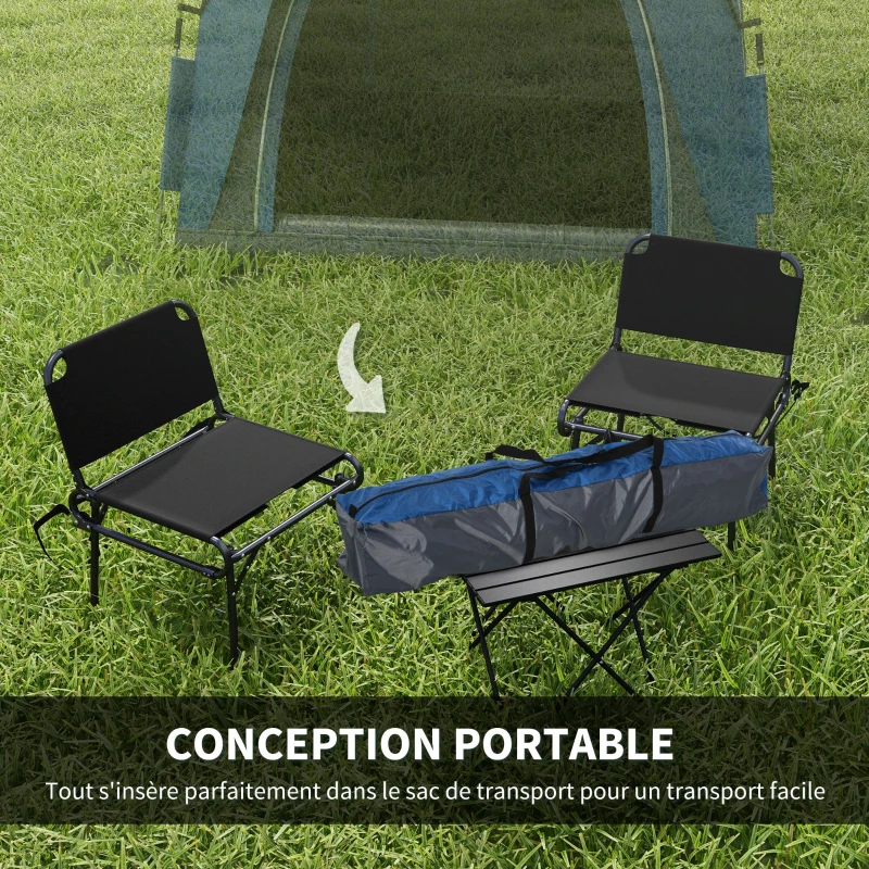 Outsunny Tente de camping, tente pop up dôme familiale 4 personnes, avec 4 portes 4 fenêtres sac de transport inclus pour le camping randonnée bleu gris