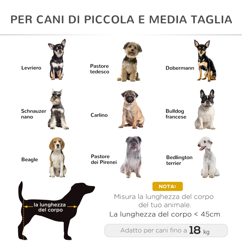 PawHut Brandina per Cani di Taglia Piccola e Media Rialzata, in Acciaio e Tessuto Traspirante, 111x65.5x19cm, Nero