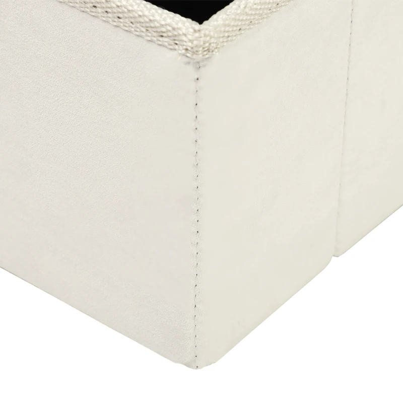 PawHut Scaletta per Cani a 3 Gradini con Vano Contenitore, Pieghevole e Lavabile, 40x54x48 cm, Bianco
