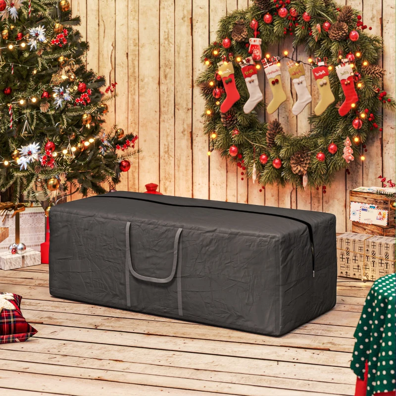 Outsunny Sacca per Albero di Natale da 840L Impermeabile e UV30+, Tessuto Oxford 600D con Doppia Cerniera e Manici, Nero