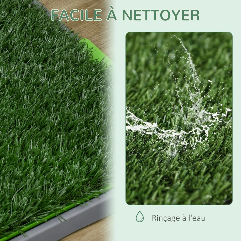 PawHut Toilette pour chien litière avec tapis en gazon artificiel bac pour l'apprentissage de la propreté,  67 x 41 cm