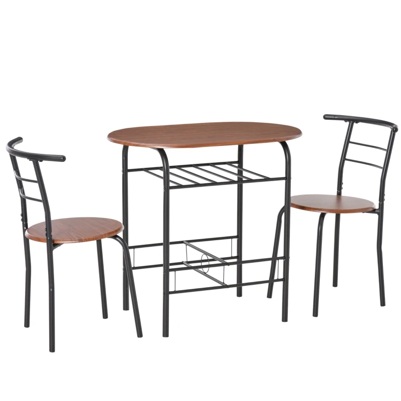 HOMCOM Three-Piece Compact Dining Set - Natural