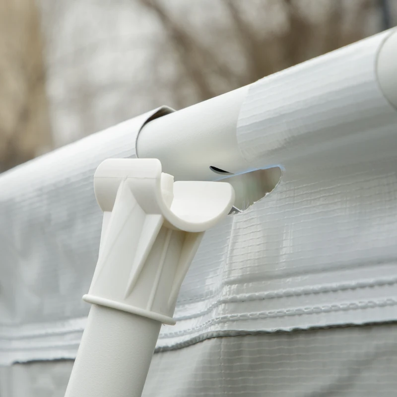 Outsunny Piscina Fuori Terra in Acciaio e PVC Rinforzato con Filtro, 580x310x122cm, Grigio Chiaro