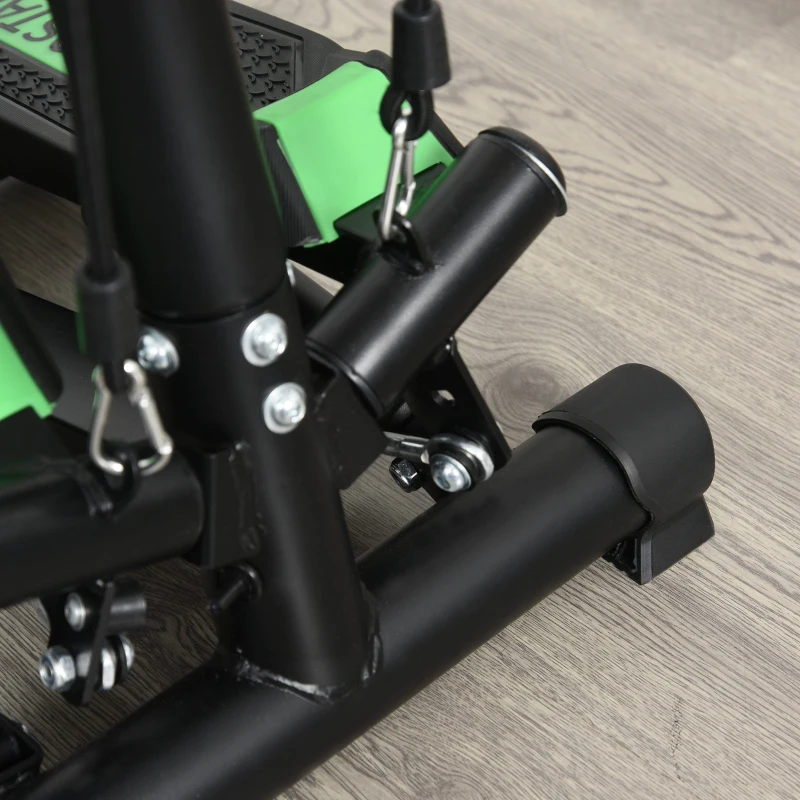 HOMCOM Stepper Professionale con Manubrio e Corde in Acciaio per Allenamento a Casa, 40 x 40 x 118cm, Nero