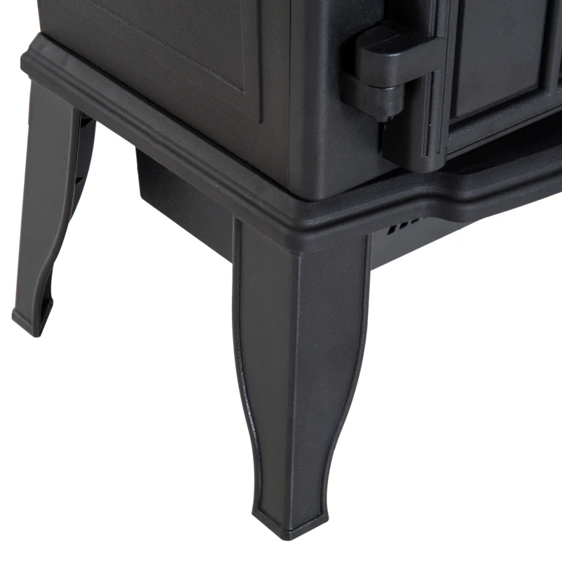 HOMCOM Cheminée électrique sur pied 1000/2000 W, fausse cheminée décorative avec effet flamme LED, protection contre la surchauffe, zone de couverture 15-30 m², noir