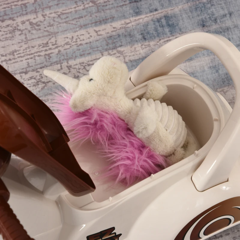 HOMCOM Moto per Bambini 12-36 mesi, Triciclo Senza Pedali con Luci e Suoni Realistici, Beige e Marrone, 66x33x 47.7cm