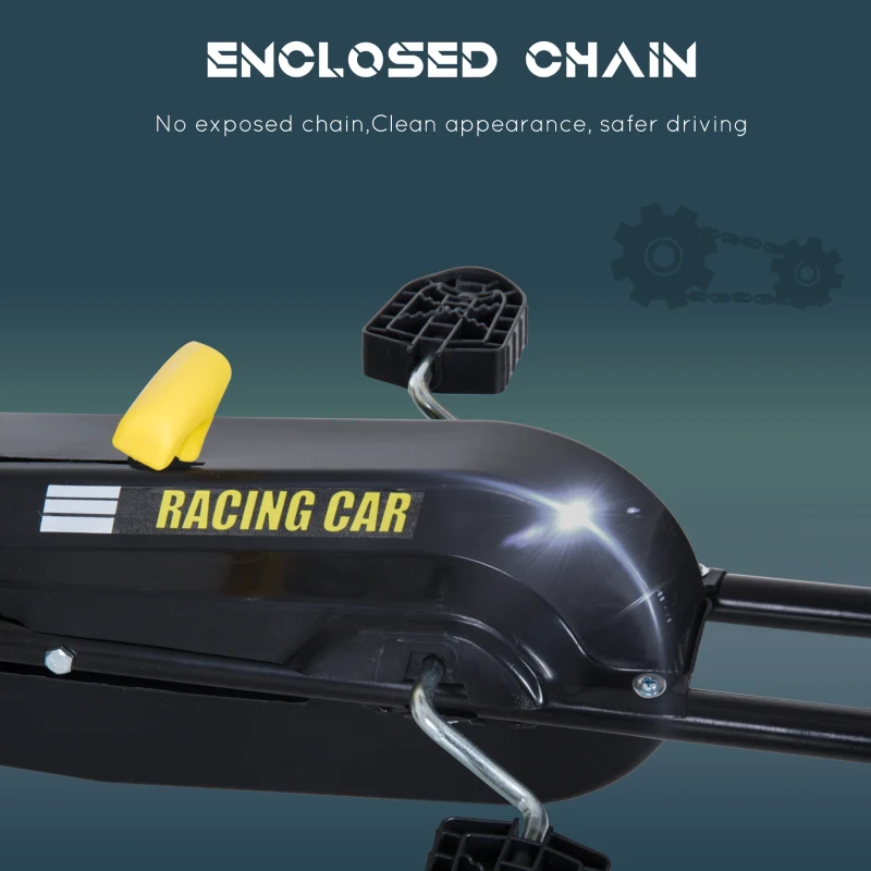 HOMCOM Kids Children Pedal Go Kart Ride on Car Adjustable Seat Braking System for 3-6 Years Old White 95 x 66.5 x 57 cm