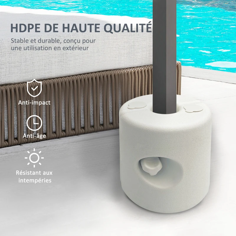 Outsunny Lot de 4 Pieds de tonnelle pop-up remplis d'eau ou de sable pieds de sol pour pavillon en HDPE avec vis de sécurité