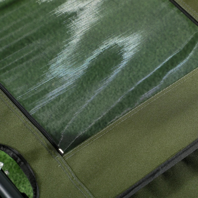 Outsunny Sedia da Pesca Pieghevole con Poggiapiedi Rimovibile, in Poliestere e Acciaio, 140x81x63 cm, Nero e Verde