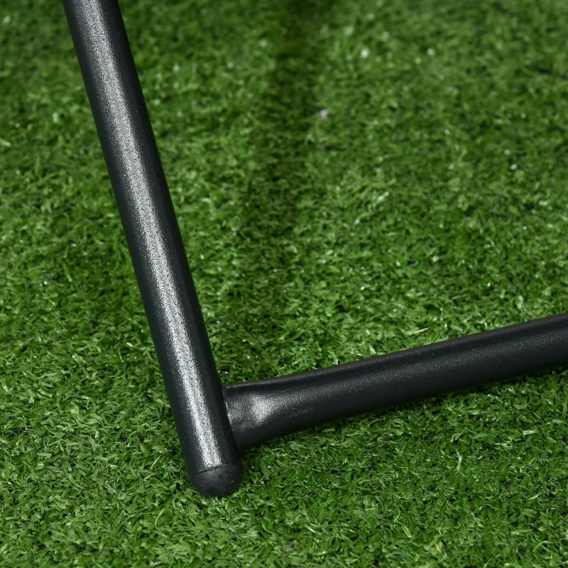 Outsunny Mesa de Terraza Exterior de Ratán PE Plegable con Patas Cruzadas y Marco de Acero para Patio Balcón 40x40x40 cm Natural