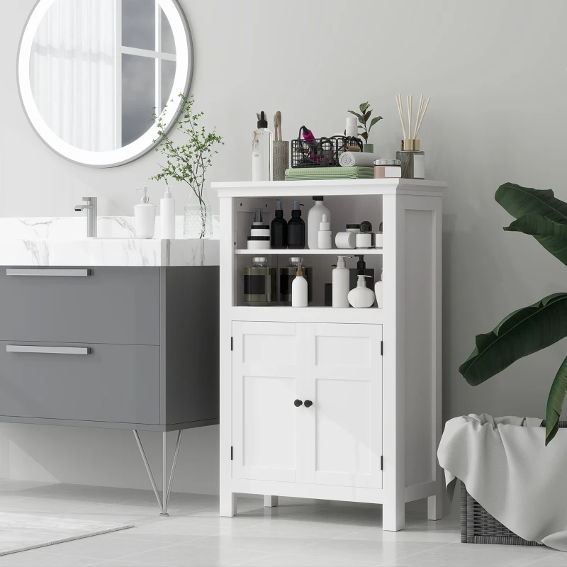 HOMCOM Multi-Storage Modern Bathroom Cabinet - White