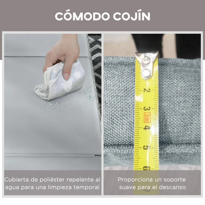 Outsunny Tumbona de Jardín de Ratán Sintético Tumbona Reclinable con Respaldo Ajustable Cojín Extraíble 202x61x29cm Gris y Marrón