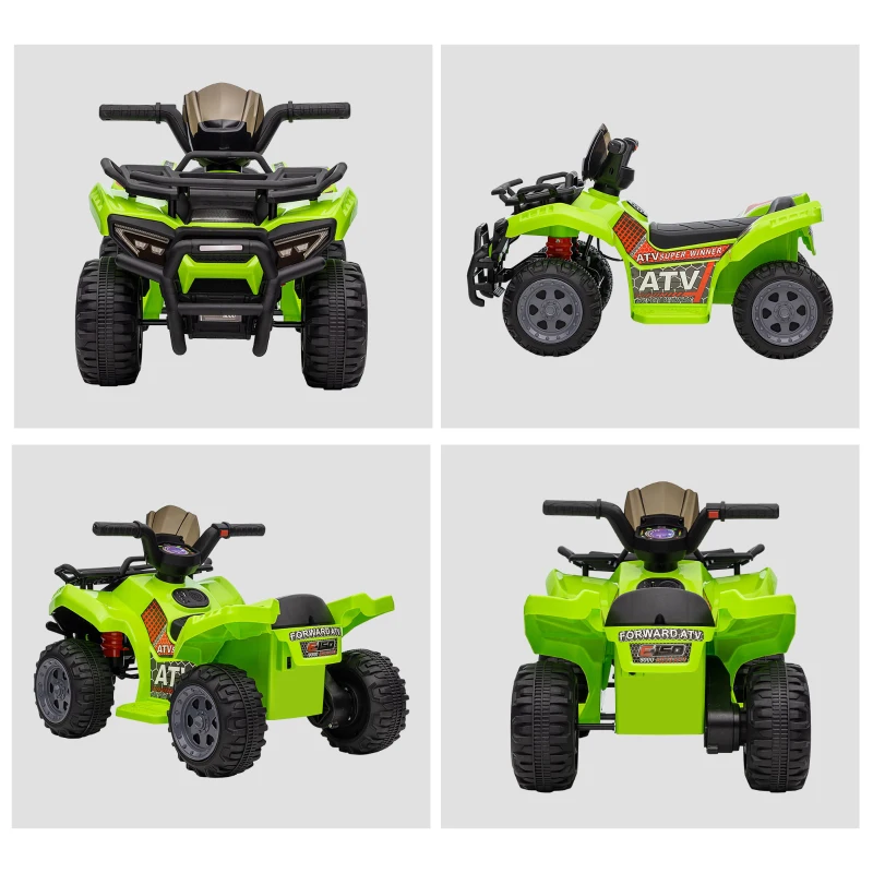 HOMCOM Quad buggy voiture électrique enfant quad électrique 18-36 mois 6 V 2 Km/h max. vert(m-8)