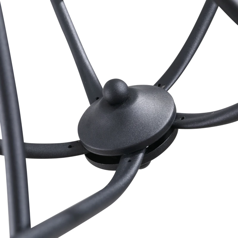 HOMCOM Lampadario a Soffitto Stile Rustico, Acciaio Intrecciato Nero con 5 Candelieri Regolabili e Pieghevoli Ф58 x 45cm