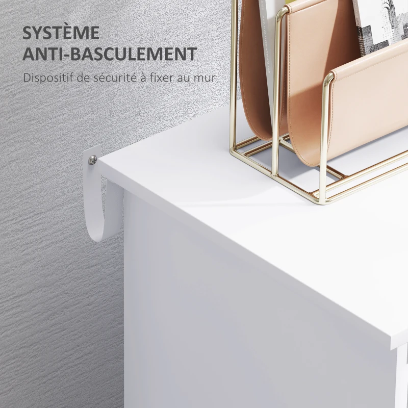 HOMCOM Buffet - Meuble de Rangement sur pied 3 niches Placard - en Bois et Porte métal Gris