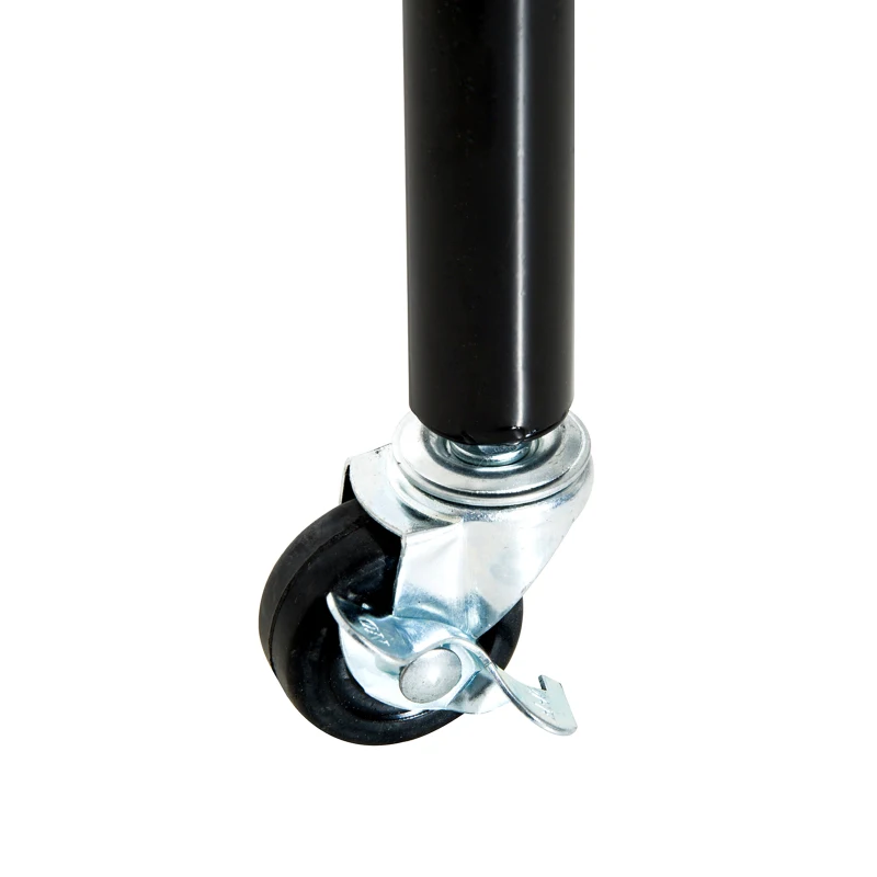 HOMCOM Rella Appendiabiti Attaccapanni in Metallo, Stand per Vestiti con Rotelle, Nero, 120x60x170cm