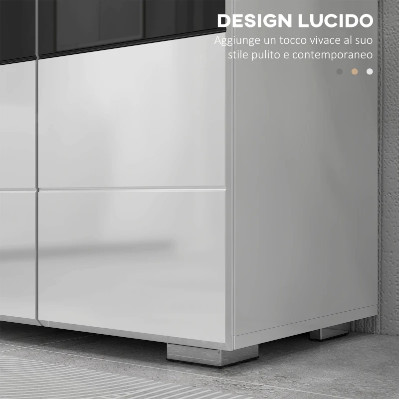 kleankin Mobile Sottolavabo in MDF con Armadietto a 2 Livelli con Ripiano Regolabile, 60x36.5x56 cm, Bianco