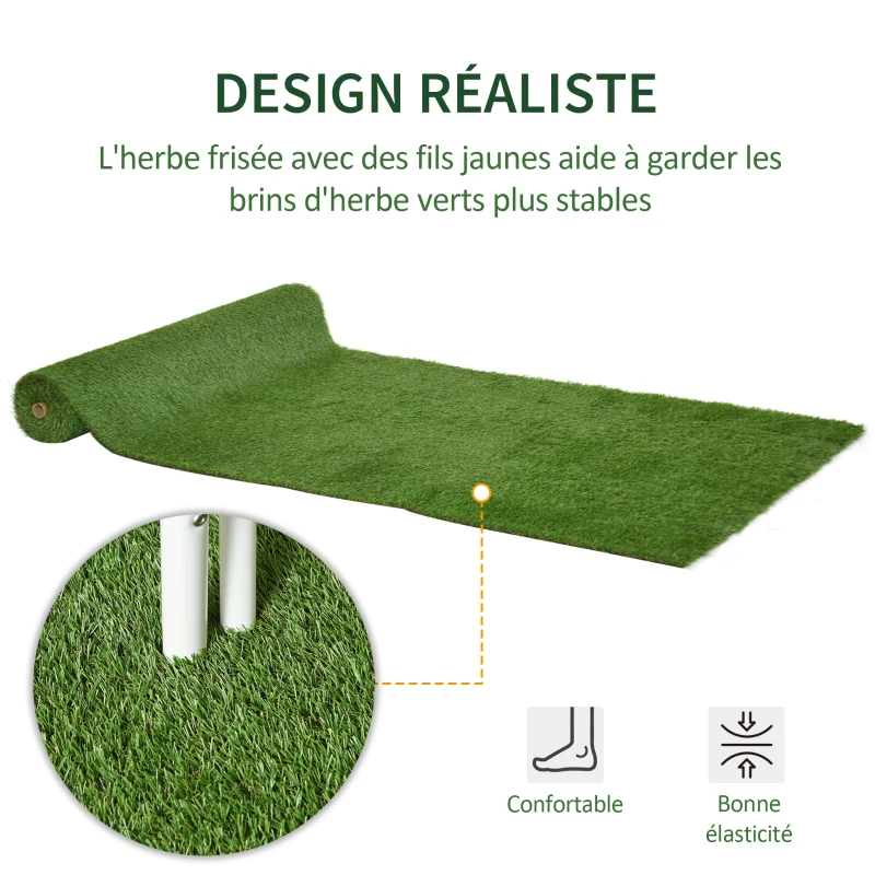 Outsunny Gazon synthétique Artificiel Moquette extérieure dim. 4L x 1l m Herbes Hautes denses 2 cm Vert