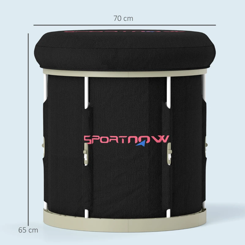 SPORTNOW 210L Outdoor Ice Bath Tub, with Lid, Cover, Carry Bag, Black