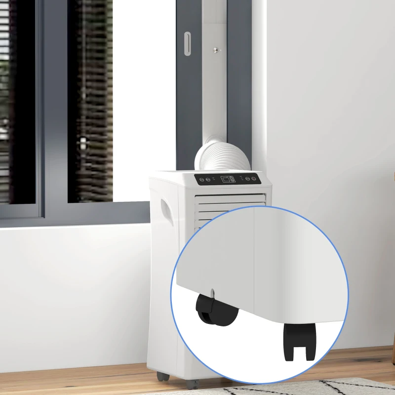 HOMCOM 557W Mobile ABS Plastic Air Conditioner w/ Remote Control White