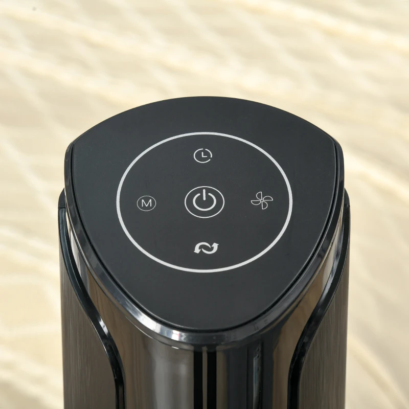 HOMCOM Ventilatore a Torre con 3 Velocità e 4 Modalità, Timer di 12h, Pannello LED e Telecomando, Nero