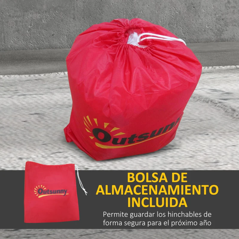 Outsunny Decoración Inflable Navideña con Luces LED e Inflador Hinchable Navidad para Exterior 150x90x185 cm Multicolor