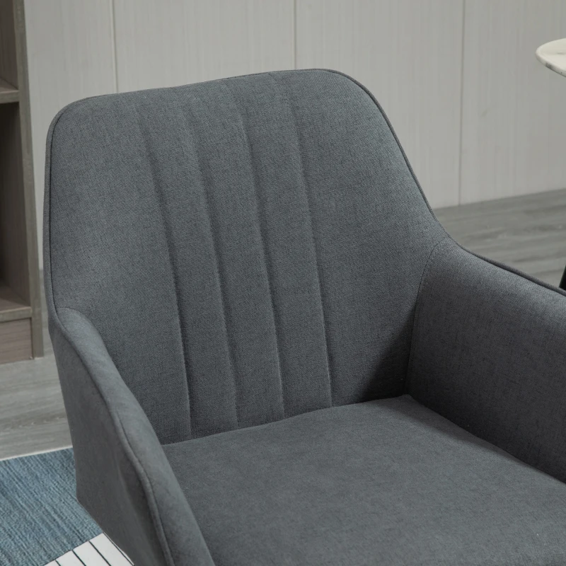 HOMCOM Chaises de Salle à Manger Chaises de Visiteur Design scandinave - Lot de 2 chaises - Pieds effilés métal Noir