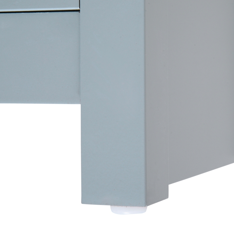 HOMCOM Coffee Table with Storage, Centre Table with Open Shelf and Wood Effect Tabletop, Rustic Living Room Table, Grey