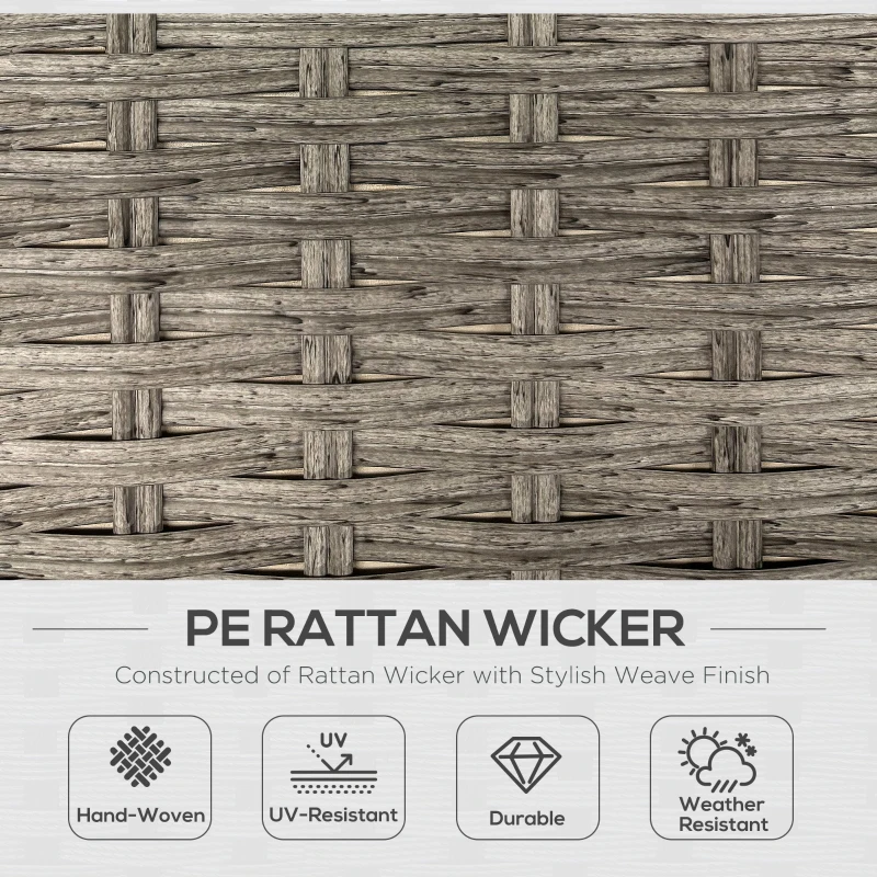 Outsunny 6 Pieces Outdoor PE Rattan Garden Furniture, Patio Wicker Sectional Conversation Corner Sofa w/ Soft Padded Cushion & Liftable Coffee Table, Light Grey