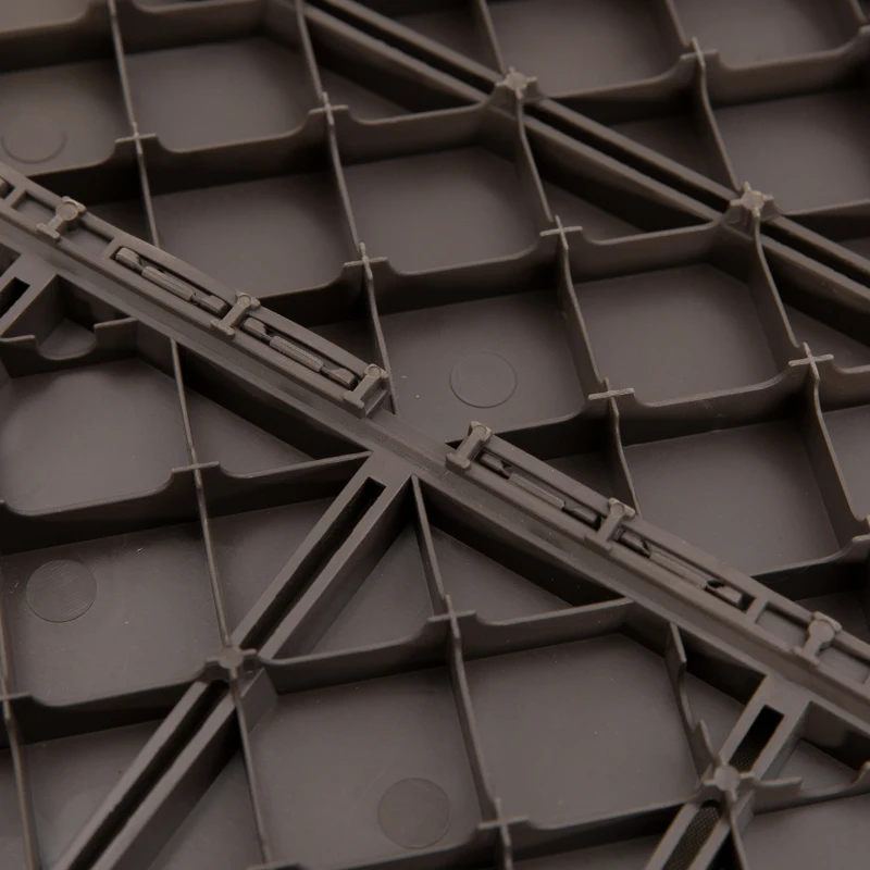 Outsunny Caillebotis - Dalles terrasse - Lot de 18 - emboîtables, Installation très Simple - Petits Carreaux Composite Plastique