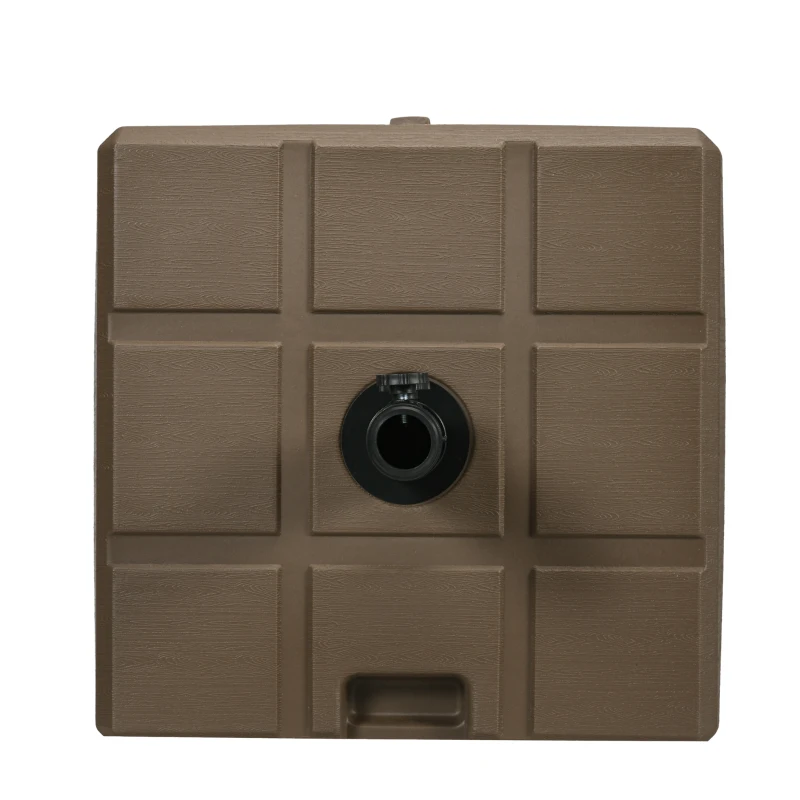 Outsunny Base per Ombrellone da Giardino Riempibile con Maniglia in HDPE e Acciaio, 49x49x36.5 cm, Marrone