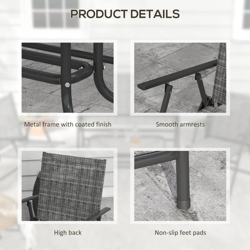 Outsunny Four-Piece Metal Garden Sofa Set - Mixed Grey