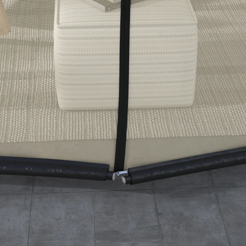 Outsunny Moustiquaire cylindrique pour Parasol 3 m diamètre avec Fermeture éclair et lestage beige