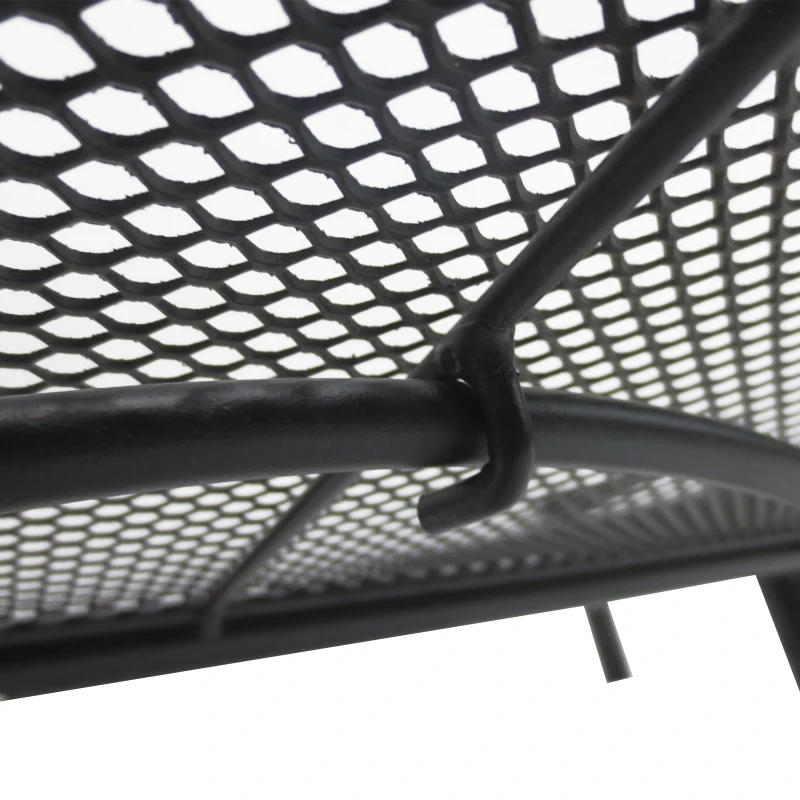 Outsunny Table Suspendue pour Balcon dim. 60L x 45l cm Hauteur réglable 3 Niveaux métal époxy Noir