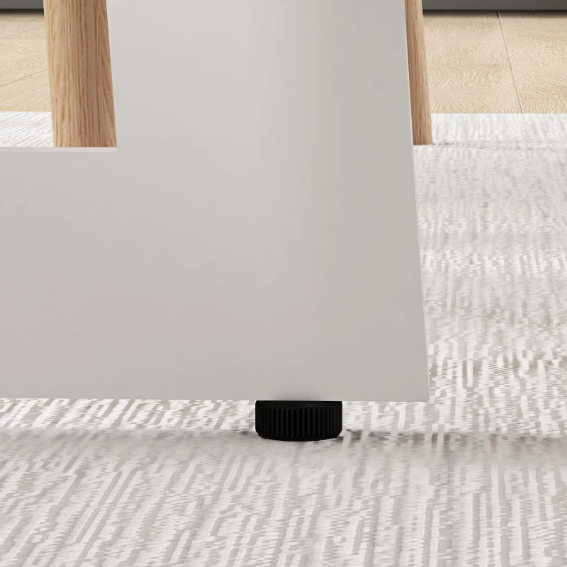 HOMCOM Table à manger ronde pour 4 personnes table de cuisine design moderne avec plateau effet bois et base en acier croisé