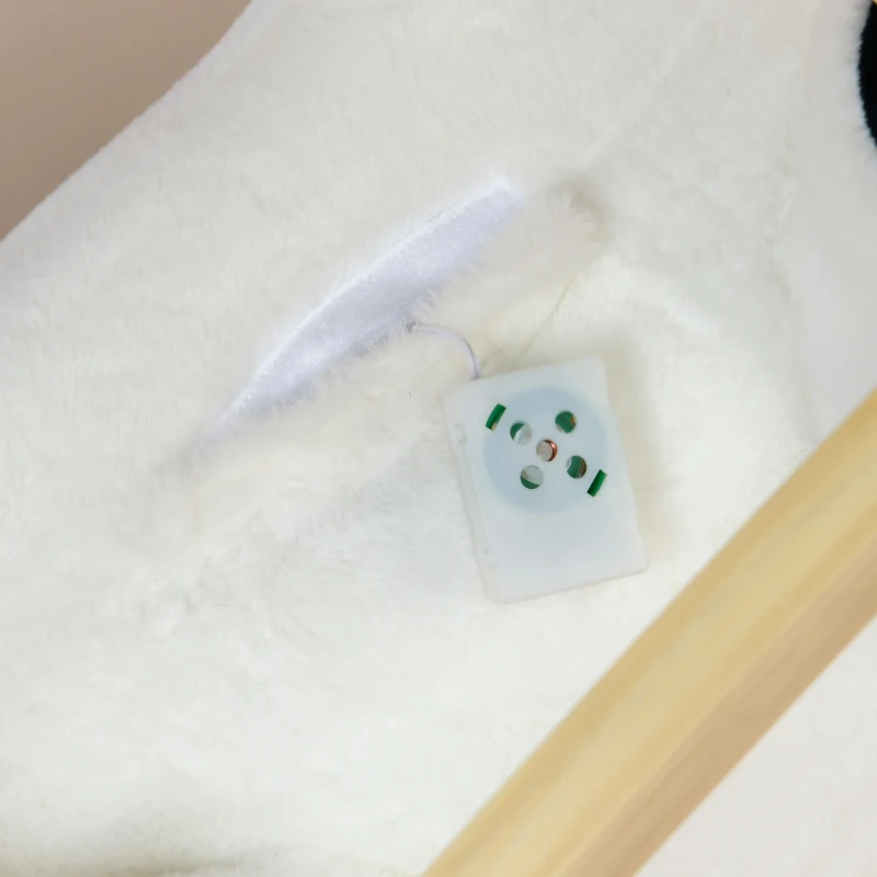 HOMCOM Ours à bascule pour enfant jeux jouet à bascule avec sons pour 3 - 6 ans socle en bois blanc