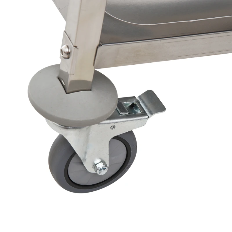 HOMCOM Desserte de cuisine à roulettes à 3 étagères, chariot de rangement en acier inox., chariot de cuisine et salle à manger, 90,5 x 50,5 x 88,2 cm, argenté