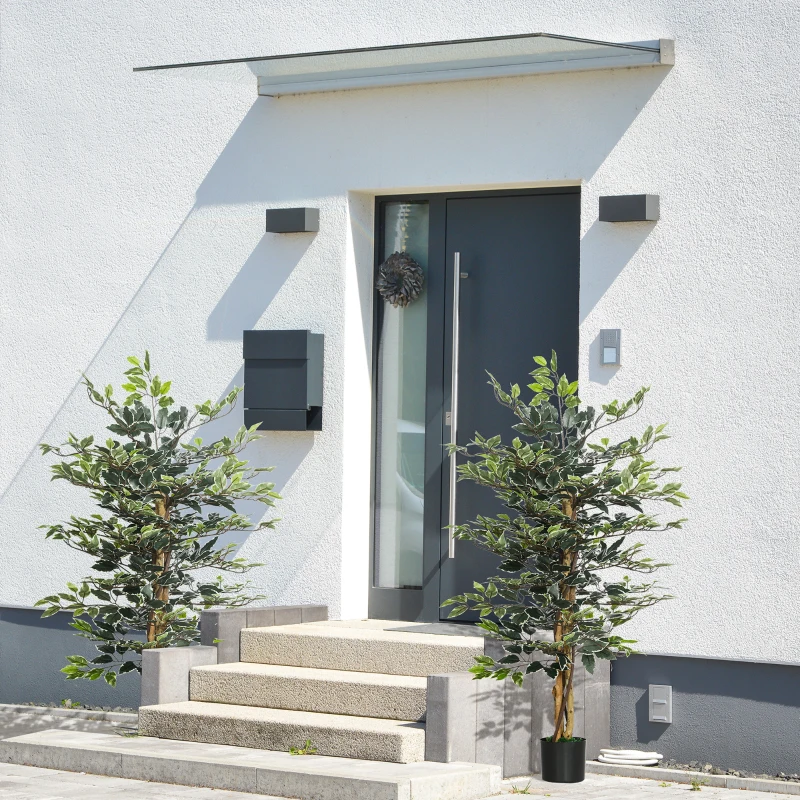 HOMCOM Set of Two Artificial Ficus Trees
