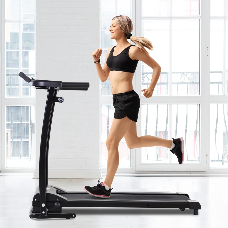 HOMCOM Tapis électrique de course pliable 1-9 Km/h 500 W écran LCD 3 programmes noir